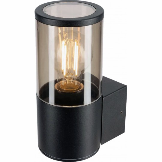 M914 S CRNA+SMOKY 1xE27 max. A60 IP54 baštenska lampa zidna Mitea Lighting