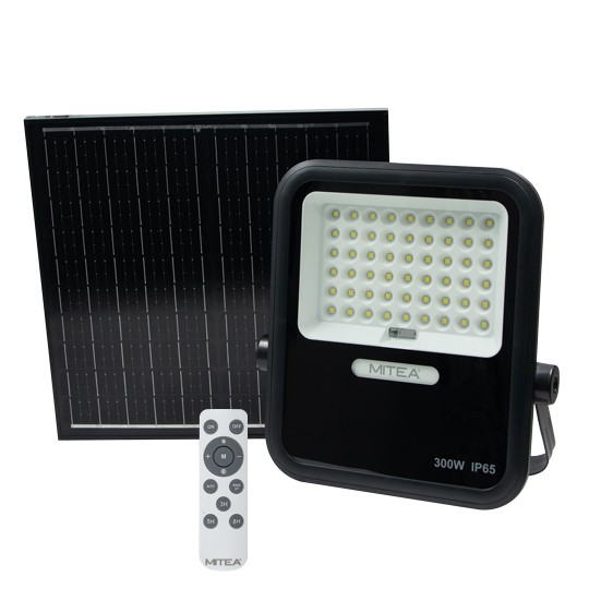 M452080-C4 300W 6500K crni IP65 solarni LED reflektor set ABS Mitea Lighting