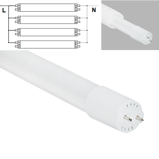 T8 LED cev 18W 4000K 1800lm 270* DOUBLE END 120cm Mitea Lighting