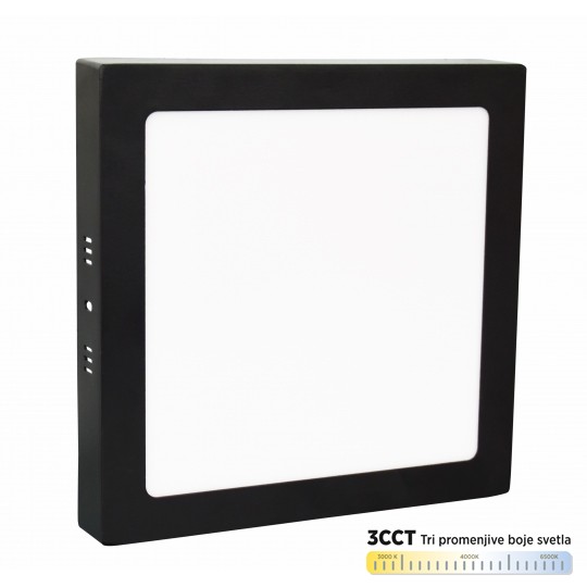 M24NK-BK-CCT 24W 3000~6500K crni nadgradni kvadratni LED panel Mitea Lighting