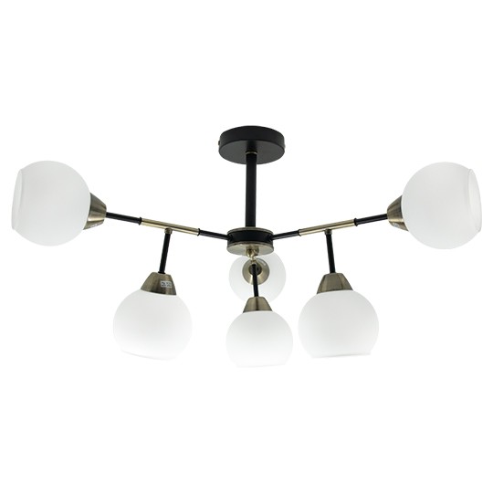 M11090-6 Max.60W 220~240V crno-zlatni 6xE27 luster Mitea Lighting