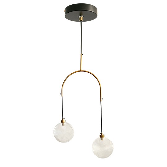 M11091-2 Max.40W 220~240V crno-zlatni 2xG9 luster Mitea Lighting