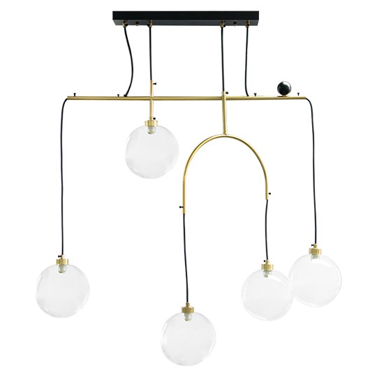 M11091-5 Max.40W 220~240V crno-zlatni 5xG9 luster Mitea Lighting