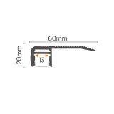 MA4720-A SIVI Aluminijumski profil za LED trake 60x20x2000mm za pločice/stepenice sa difuzorom 2m Mitea Lighting