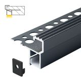 MA07-C CRNI Aluminijumski profil za LED trake 37x29x2000mm za pločice/stepenice sa difuzorom 2m Mitea Lighting