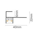 MA06-A SIVI Aluminijumski profil za LED trake 40x22x2000mm za pločice/stepenice sa difuzorom 2m Mitea Lighting