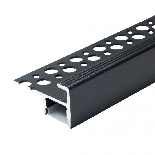 MA06-C CRNI Aluminijumski profil za LED trake 40x22x2000mm za pločice/stepenice sa difuzorom 2m Mitea Lighting