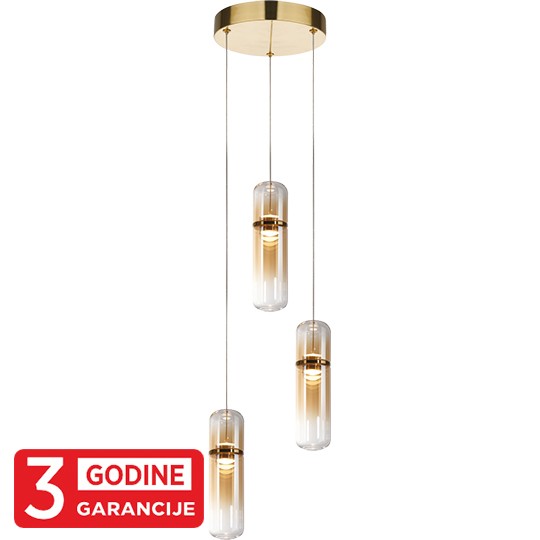 SHADOW MAP9504-3 3x6W 3000K bronzana+amber LED visilica 3Y Mitea Lighting