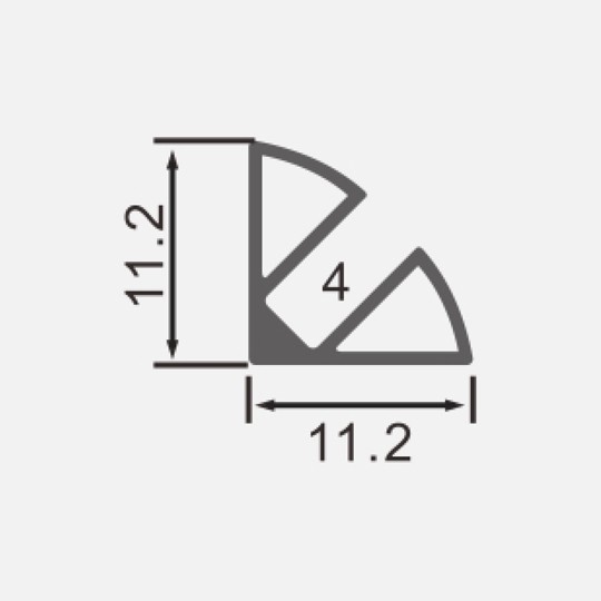 M603-GR Tamno sivi Aluminijumski profil za LED trake ugaoni 11.2×11.2x2000mm set sa difuzorom Mitea Lighting