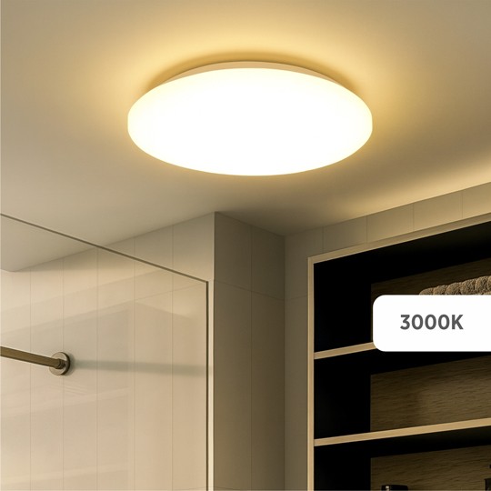 M205711 30W 200~240V 3CCT DIP Switch 3000/4000/6500K bela IP44 fi334mm SMD LED plafonjera 3Y Mitea Lighting