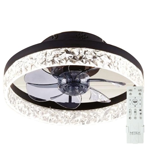 MV5021-B CRNI plafonski ventilator 20W sa svetlom LED CCT 25W sa daljinskim upravljačem Mitea Lighting