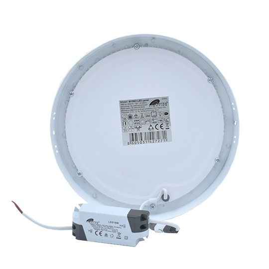M18NO 18W 6500K beli nadgradni okrugli LED panel Mitea Lighting