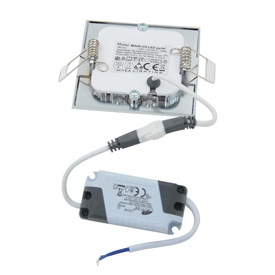 M3UK-CH 3W 6500K hrom ugradni kvadratni LED panel Mitea Lighting