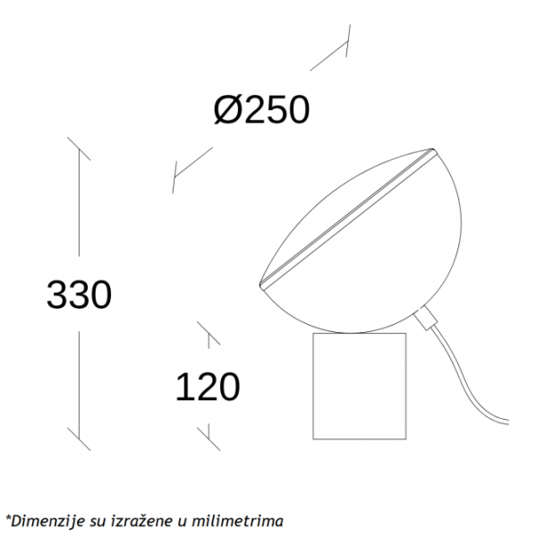 ARIA 30 STONA LAMPA 10W 3000K CRNA