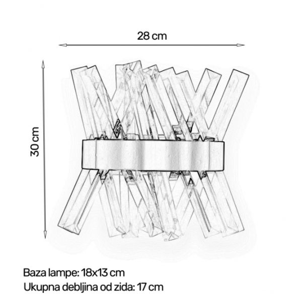 BELORE 14 ZIDNA LAMPA 2*E14 MESING