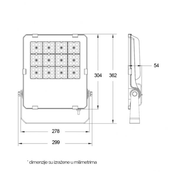 DAWN LED REFLEKTOR BR-FL100W-03Q 4000K 13000lm 90° IP65