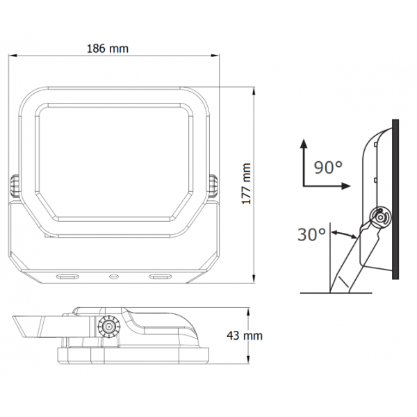 DAWN LED REFLEKTOR BR-FL30W-02 6500K 3300lm 100°  IP65