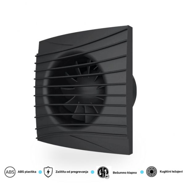 ERA VENTILATOR F125 SILENT 5C CRNI