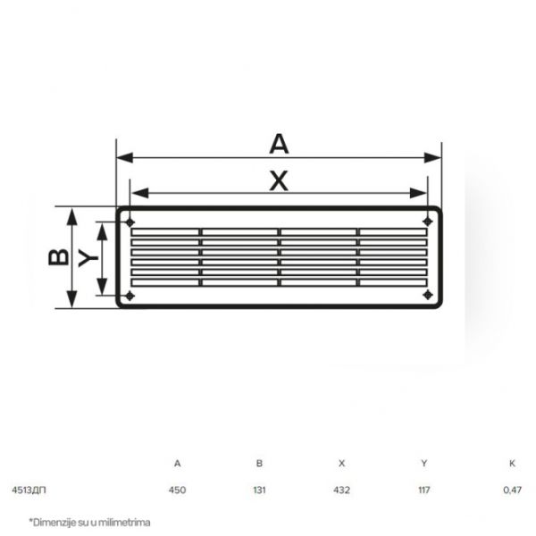 ERA ZALUZINA 4513DP BELA (450×131 mm)