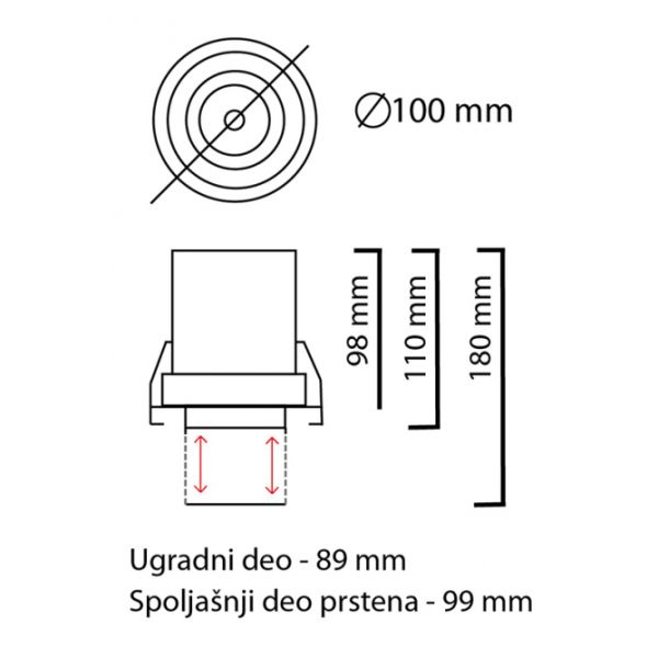 LED SVETILJKA JM-4601 U/Z PLAFONSKA 12W 3000K 24° DIM.BELA