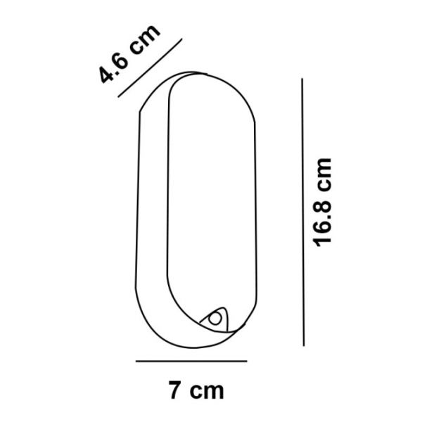 LED SVETILJKA BL1 ELIPSA 12W 4000K IP65 CRNA