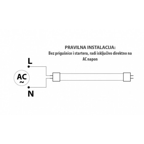 DAWN LED CEV T8 22W 6500K 2200lm JEDNOSTRANA