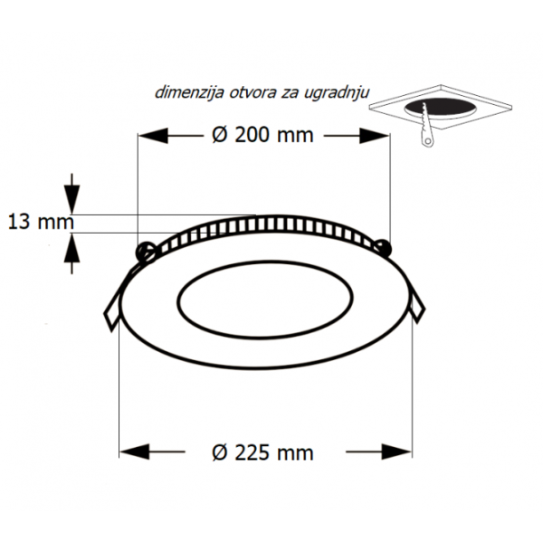 LED PANEL U/Z KNC1-18W 3000/4000/6000K