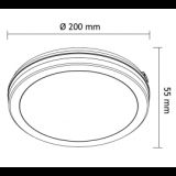 LED PLAFONJERA X09-200-15W 3000/4000/6500K IP65 ANTRACIT