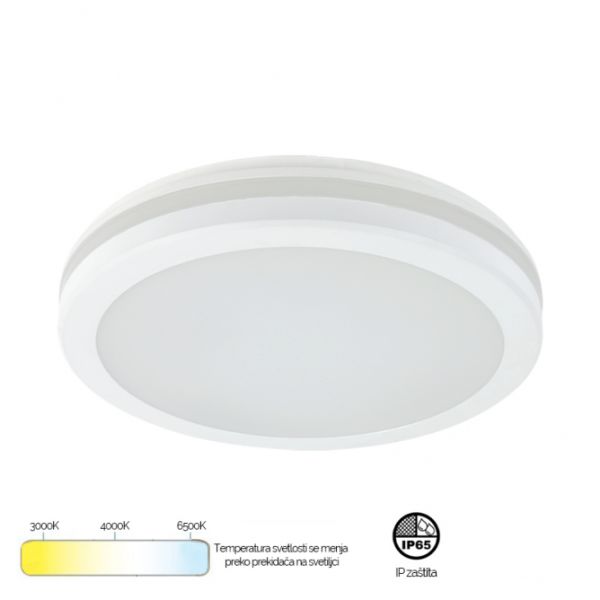 LED PLAFONJERA X09-300-24W 3000/4000/6500K IP65 BELA