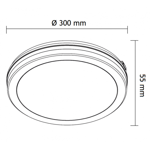 LED PLAFONJERA X09-300-24W 3000/4000/6500K IP65 CRNA