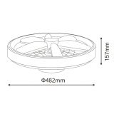 LED PLAFONJERA YL-FAN-G001 48W 2700K/4000K/6500K CRNA DIMABILNA