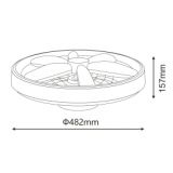 LED PLAFONJERA YL-FAN-G001 48W 2700K/4000K/6500K CRNA DIMABILNA