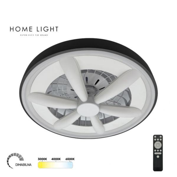 LED PLAFONJERA YL-FAN-G001 48W 2700K/4000K/6500K CRNA DIMABILNA