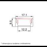 LED PROFIL LL-ALP002-R KOMPLET SIVI