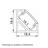 LED PROFIL LL-ALP007-R KOMPLET CRNI