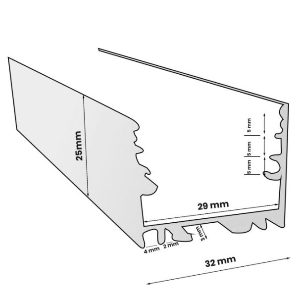 LED PROFIL LL-ALP018-R KOMPLET SIVI