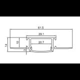 LED PROFIL LL-ALP071 KOMPLET SIVI