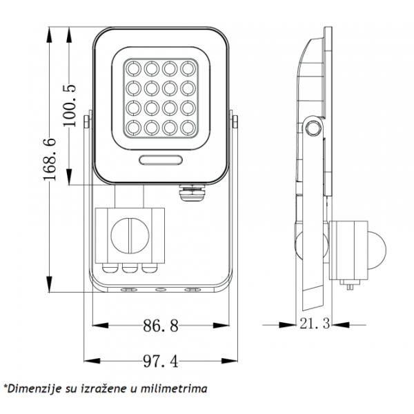 LED REFLEKTOR IK03 10 W 6500K SENZOR