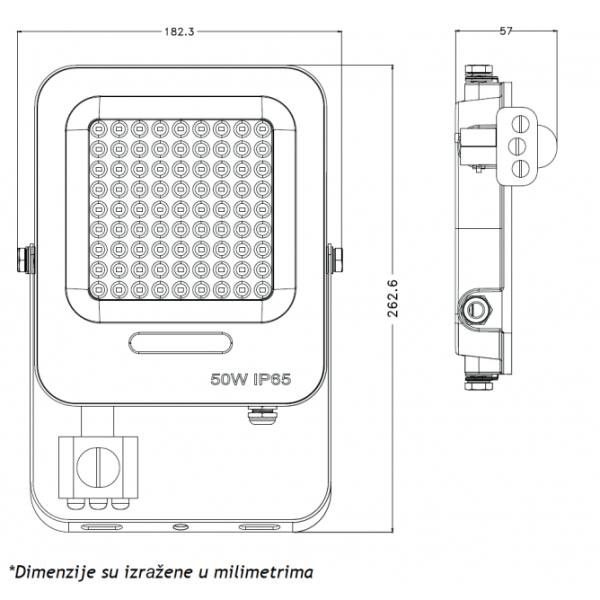 LED REFLEKTOR IK03 50 W 6500K SENZOR