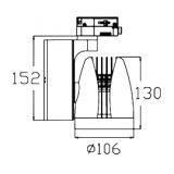 LED REF SINSKI 337201-2 30W 3000K CRNI TROFAZNI