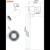 LED REF SINSKI DIM JM-4071 30W 3000K 36° CRNI TROFAZNI