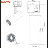 LED REF SINSKI JM-4068 10W 3000K 36° BELI TROFAZNI