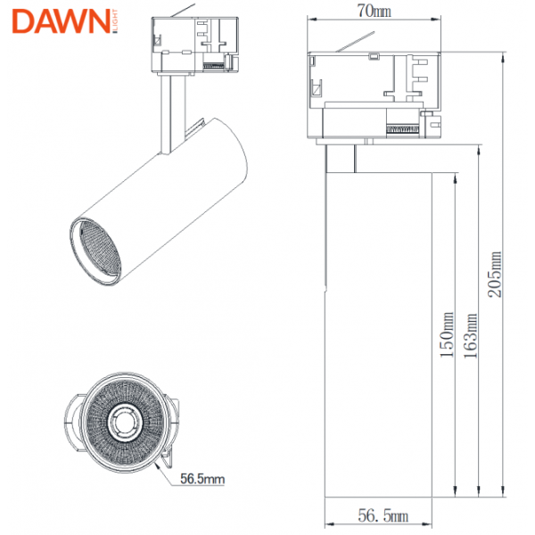 LED REF SINSKI JM-4068 10W 3000K 36° CRNI TROFAZNI