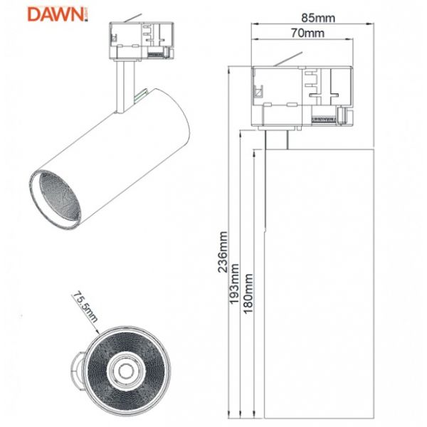 LED REF SINSKI JM-4069 20W 4000K 36° BELI TROFAZNI