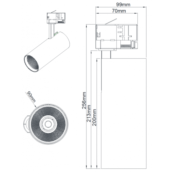 LED REF SINSKI JM-4070 30W 3000K 36° BELI TROFAZNI