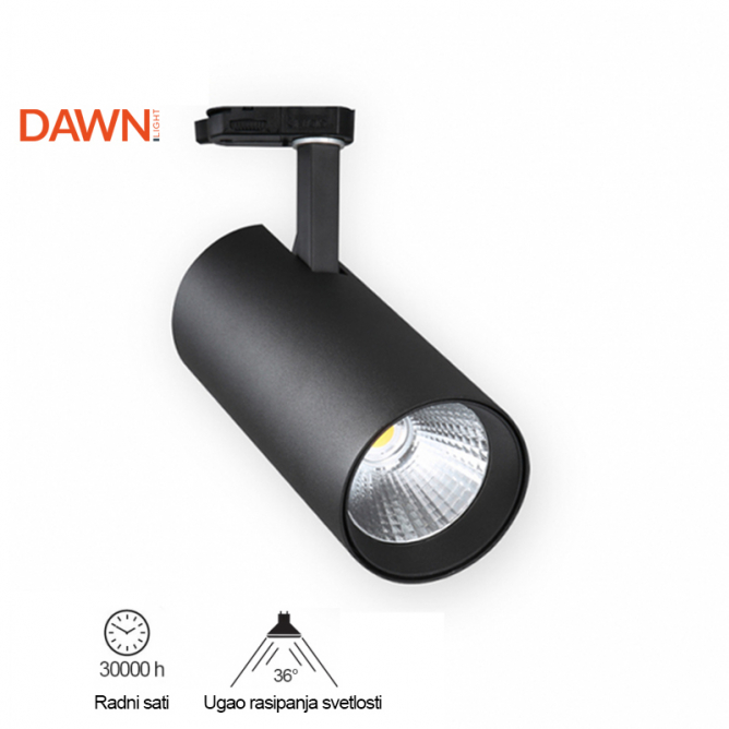 LED REF SINSKI JM-4070 30W 3000K 36° CRNI TROFAZNI