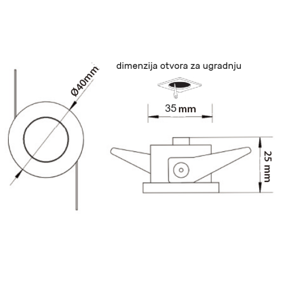 LED ROZETNA L1030-3 OKRUGLA 3W 4000K BELA