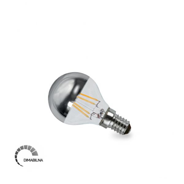 LED SIJALICA FILAMENT DIM G45 4W E14 2700K 470lm TOP SILVER