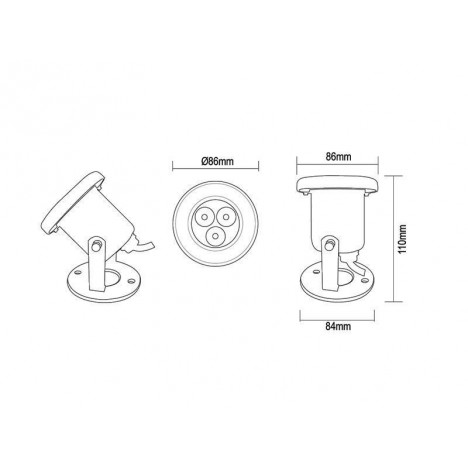 LED SPOT HX-UW85-9W RGB