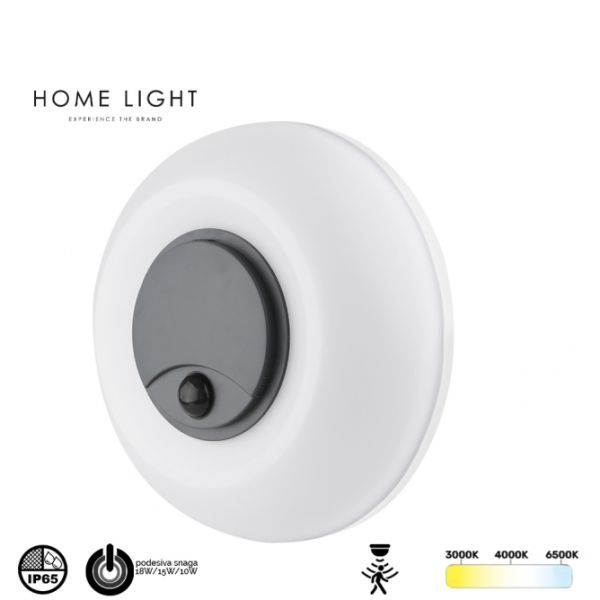 LED SVETILJKA BL10 OKRUGLA 20/15/10W CCT IP65 SENZOR BELA/SIVA